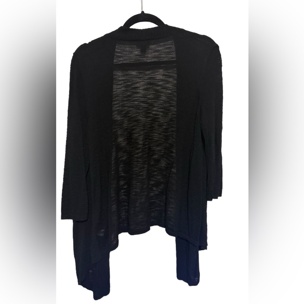 GUC Torrid Slub Knit Cardigan Drape Front Sweater, Size 0 (L/12), Black - Picture 7 of 8